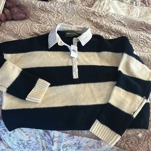 Navy and Cream Sweater. New with tags. Size small.